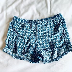 Carters Kids Girls Blue White Floral Pull On Comfy Shorts Size 4T